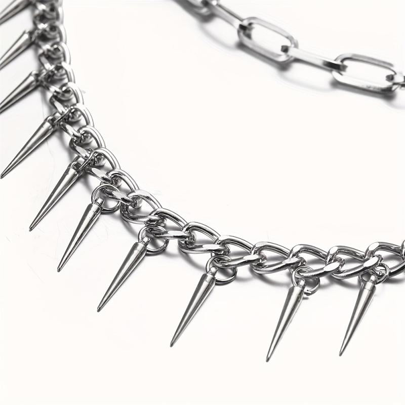 Pocket Chain Pants Trousers Chain Layered Waist Spike Tassel Chain