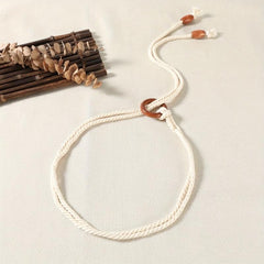 Braided Rope Belt with Tassel Sash - Vintage Style Waistband