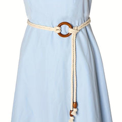 Braided Rope Belt with Tassel Sash - Vintage Style Waistband