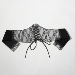Lace Up Corset Belt Lace Floral Wide Waistband