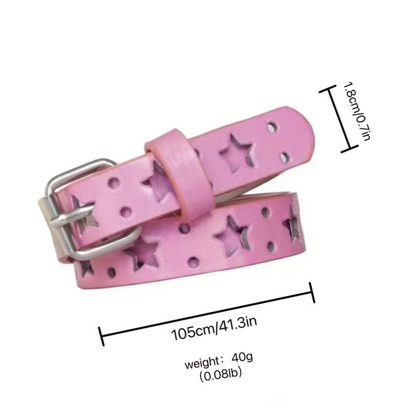 Y2K Pentagrams Hollow Out Belt Cartoon Belt Hip Hop Jeans Pants Belt