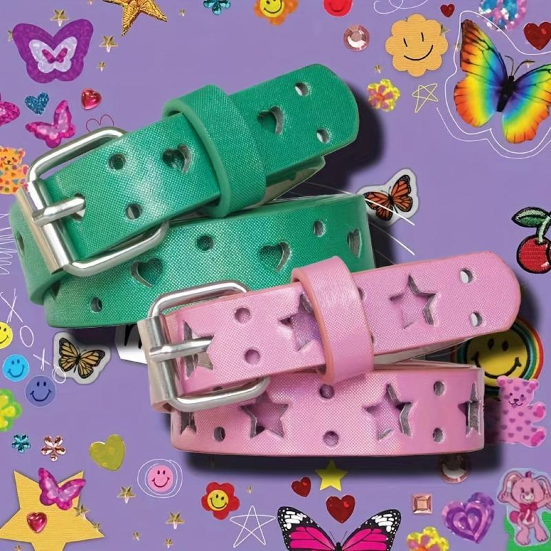 Y2K Pentagrams Hollow Out Belt Cartoon Belt Hip Hop Jeans Pants Belt