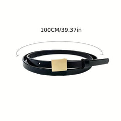 Geometric Buckle Thin Belt PU Belt Casual Jeans Pants Belt For Women