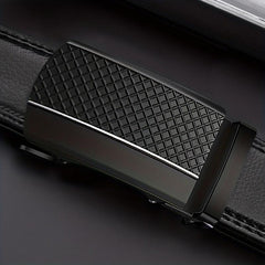 Men's Business PU Leather Belt Automatic Buckle Belt For Outdoor Wedding Daily