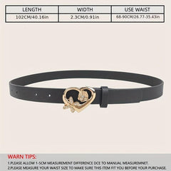 Butterfly Rose Heart Buckle Belt Stylish PU Belt
