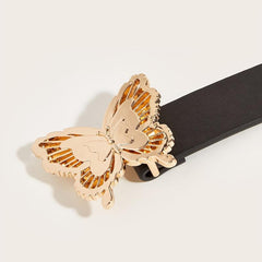 Lady Belt PU Leather Butterfly Buckle Decorative Waist Belts For Women