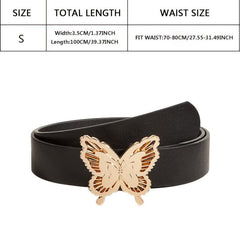 Lady Belt PU Leather Butterfly Buckle Decorative Waist Belts For Women