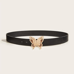 Lady Belt PU Leather Butterfly Buckle Decorative Waist Belts For Women