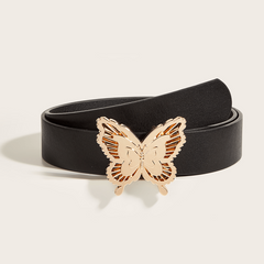 Lady Belt PU Leather Butterfly Buckle Decorative Waist Belts For Women