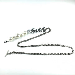 Faux Pearl Waist Chain Heart Shaped Metal Belt for Women