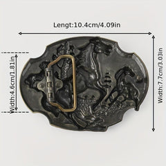 Vintage Horse Oval Belt Buckle Women Men Western Cowboy Cowgirl Jeans Acce