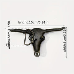 Big Bull Head Belt Buckle for Women & Men Western Jeans Accessories