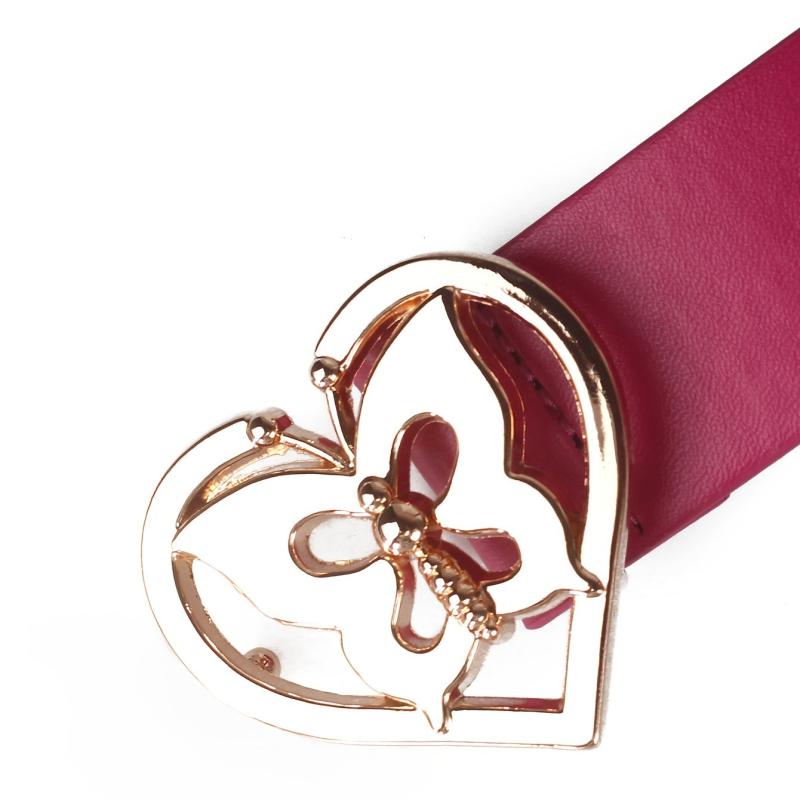 Y2K Rose Red PU Leather Belt Stylish Decorative Jeans Skirt Belt For Women