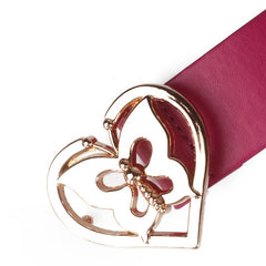 Y2K Rose Red PU Leather Belt Stylish Decorative Jeans Skirt Belt For Women
