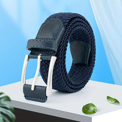 Men's Leather Belt Outdoor Casual Pin Buckle Nylon Braided Belt