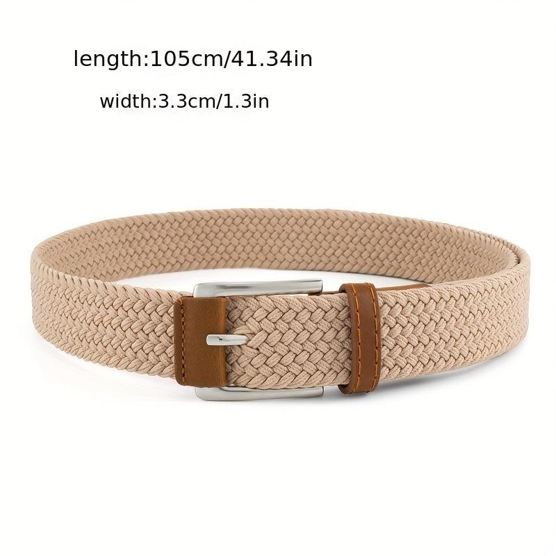 Men's Leather Belt Outdoor Casual Pin Buckle Nylon Braided Belt