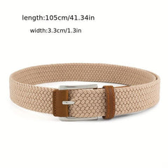 Men's Leather Belt Outdoor Casual Pin Buckle Nylon Braided Belt