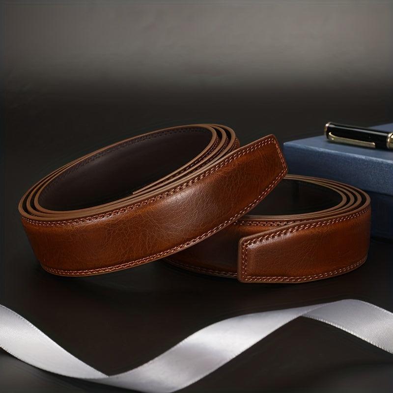 Men's Leather Belt Waist Stap Without Buckle Business Belt