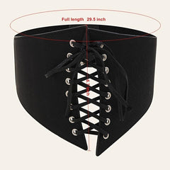 Wide Elastic Waist Corset Belt Lace Up Waistband