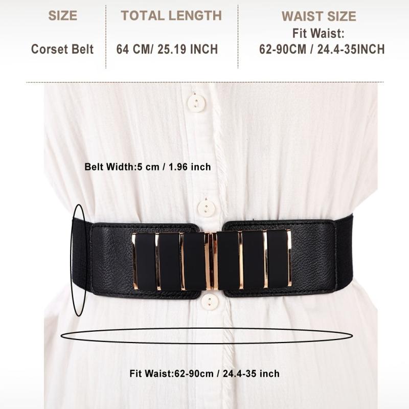 Women Jumpsuit Elastic Stretch Wideband Belted Girdle Belt
