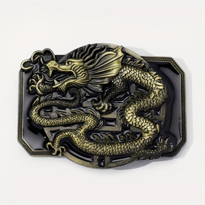 Western Dragon Belt Buckle For Women & Men Vintage Jeans Accessories