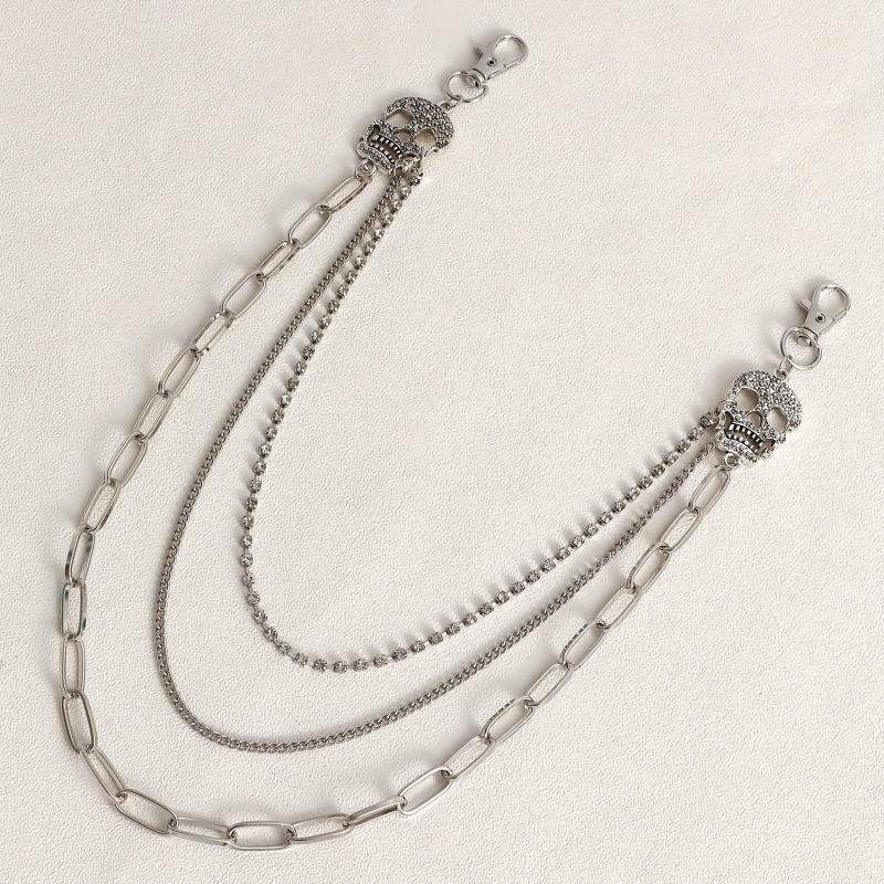 Men's Pants Chain Skull Hip Hop Layered Decoration Waist Belt Accessories