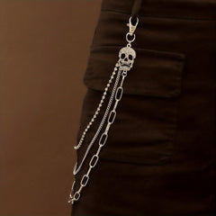 Men's Pants Chain Skull Hip Hop Layered Decoration Waist Belt Accessories