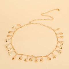 Women's Tassel Chain Belt Skinny Elastic Stretchy Waistband For Dress