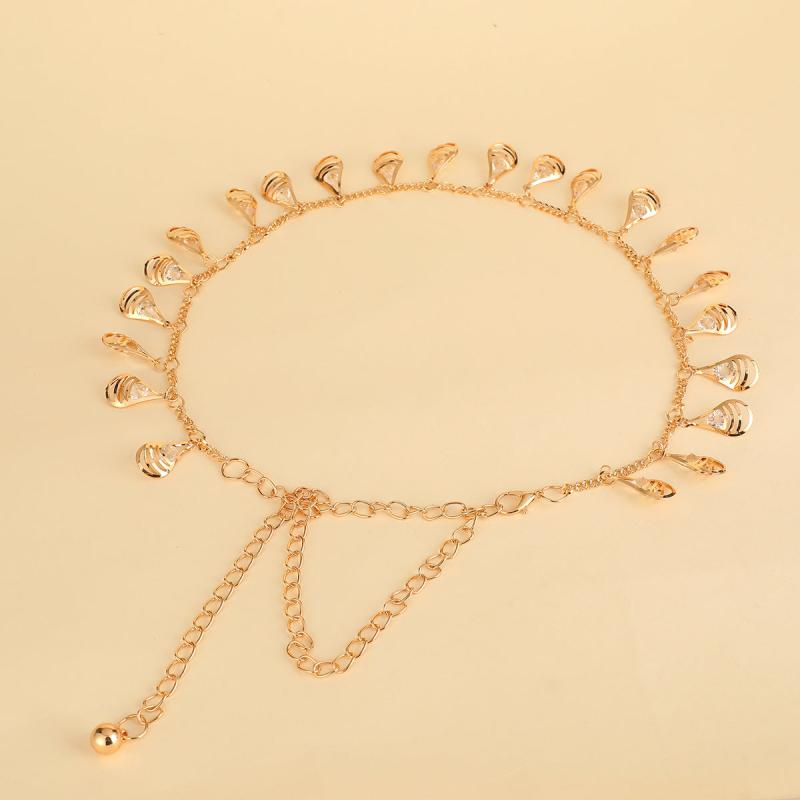 Women's Tassel Chain Belt Skinny Elastic Stretchy Waistband For Dress