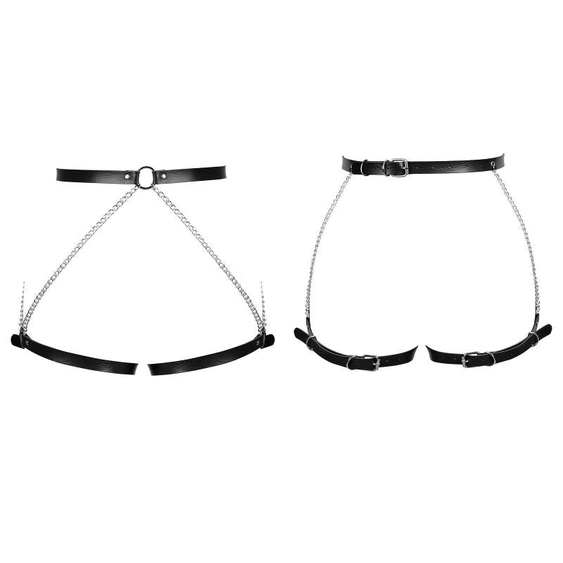 PU Leather Body Leg Harness Thigh Garter Gothic Suspender Belt