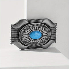 Vintage Striped Belt Buckle Geometric Western Cowboy Accessories