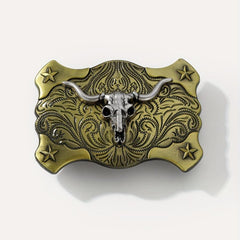 Vintage Western Bull Head Belt Buckle for Women & Men