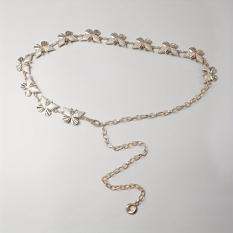 Y2K Butterfly Metal Waist Chain Belly Chain for Women