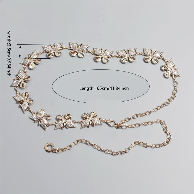 Y2K Butterfly Metal Waist Chain Belly Chain for Women
