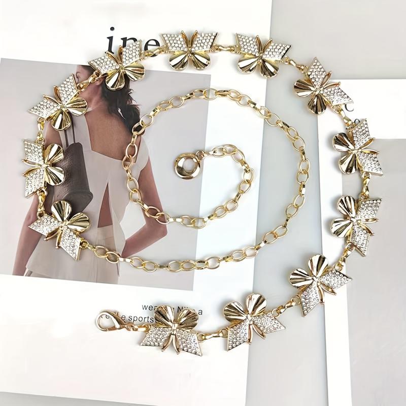Y2K Butterfly Metal Waist Chain Belly Chain for Women