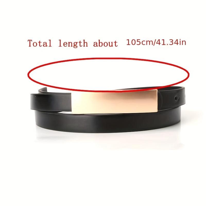 Metal Buckle Thin Belt Unisex Casual Waistband Stylish Jeans Belt