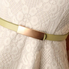 Metal Buckle Thin Belt Unisex Casual Waistband Stylish Jeans Belt