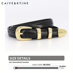 Women's Oval Pin Buckle Belt Casual Thin Leather Belt Solid Jeans Pants Belt