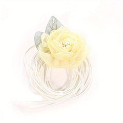 Mesh Flower Sash Belt Lace Up Wax Rope Waist Belt Decorative Dress Girdle
