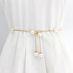 Pearl Belt Thin Waistband Chain Belt For Party Dress & Wedding Dresses