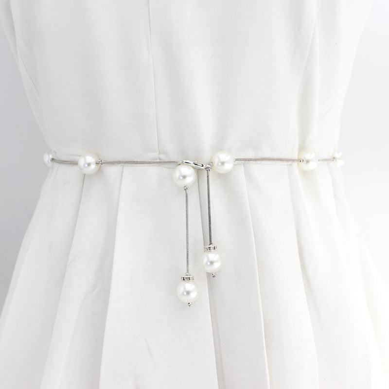 Pearl Belt Thin Waistband Chain Belt For Party Dress & Wedding Dresses