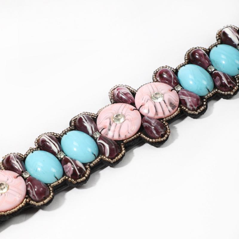 Boho Gemstone Belt Elastic Waistband Vintage PU Leather Dress Coat Girdle