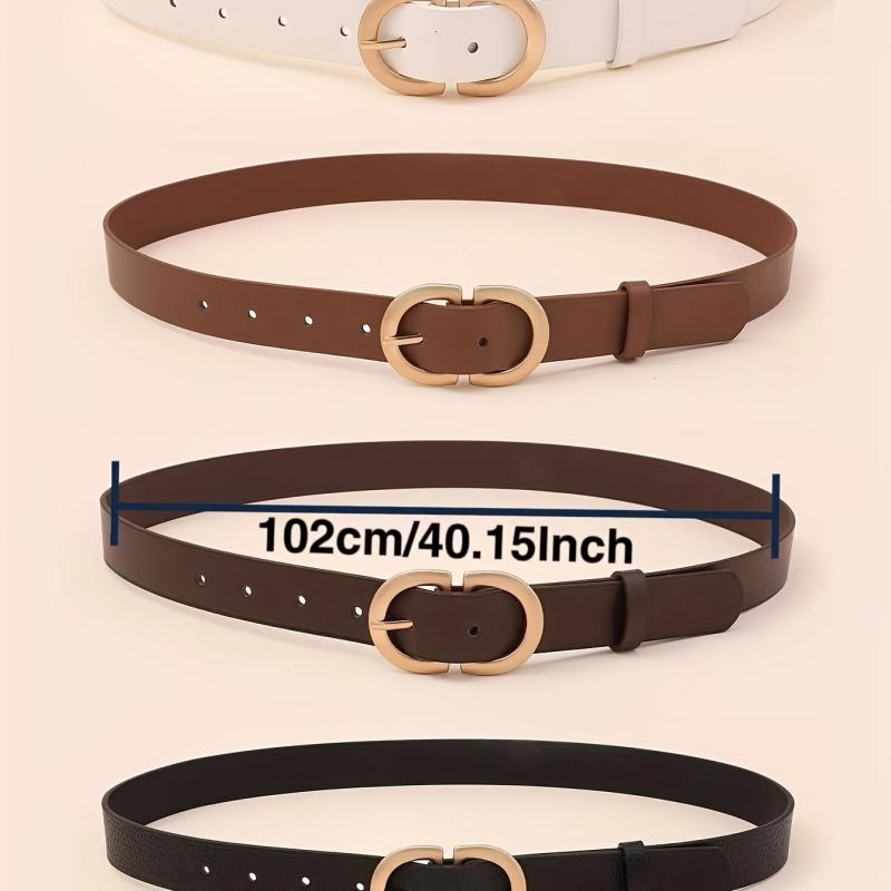 Double D Buckle Belt Classic Solid Casual Jeans Pants Belt For Women