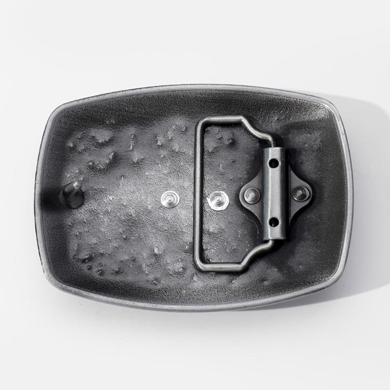 Rectangular Horn Bull Belt Buckle Engraved Vintage Cowboy Buckle