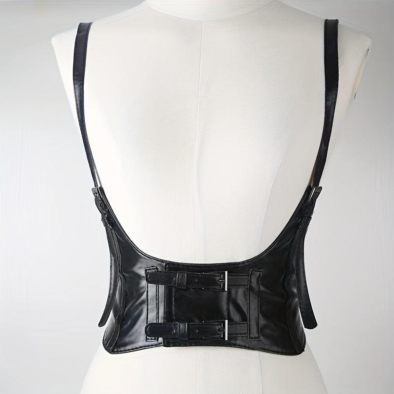 Y2K PU Leather Harness Belt Punk Waist Belt Corset for Women