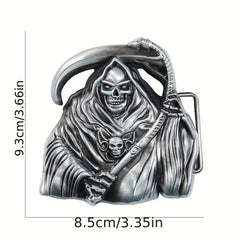Grim Reaper Skull Belt Buckle Metal Western Cowboy Jeans Accessories