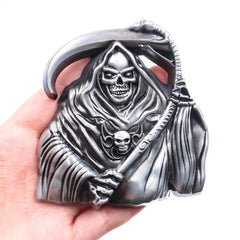 Grim Reaper Skull Belt Buckle Metal Western Cowboy Jeans Accessories