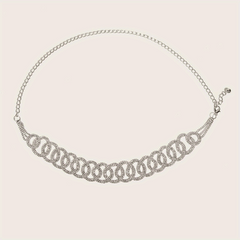 Golden Rhinestone Circle Decor Belt Double Circle Waist Chains
