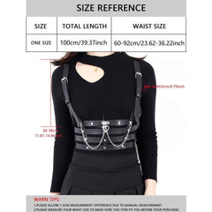 Women's PU Leather Harness Belt Gothic Body Chain Waist Belt