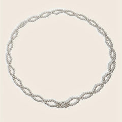 Silvery Beaded Waist Chain Classic Metal Belt Dress Girdle Body Jewelry Women